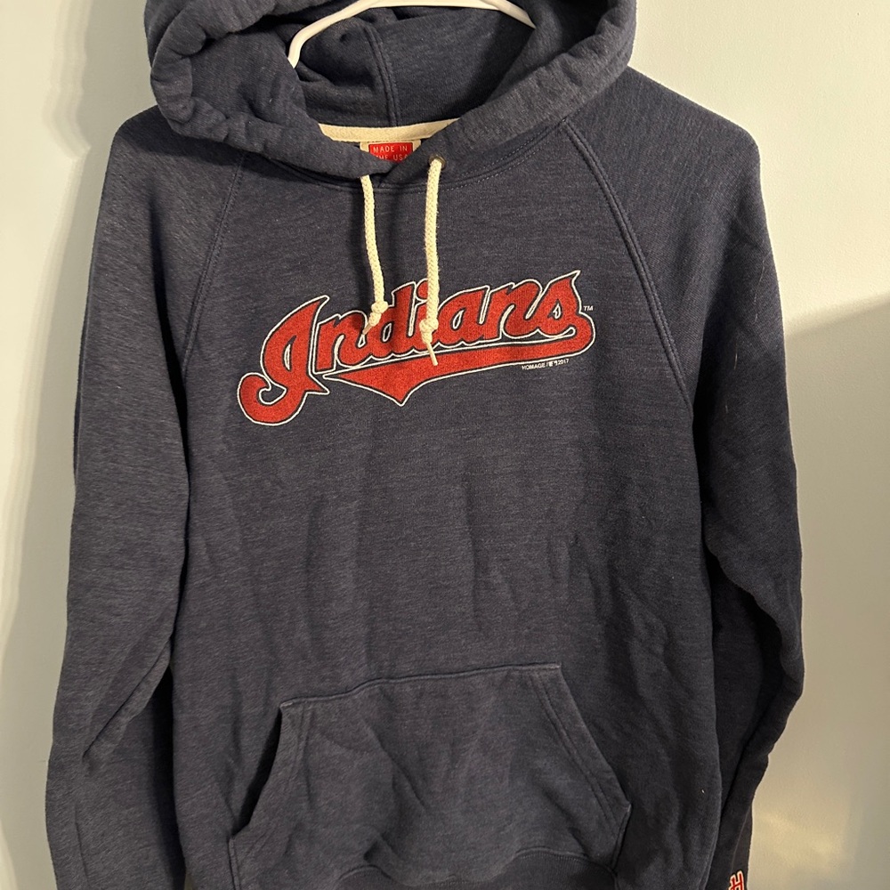 Cleveland Indians Navy Blue Homage Hoodie
